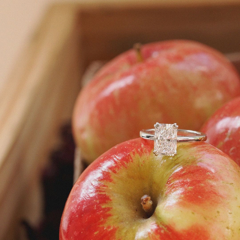 Radiant Cut 2.76ct Double Prong Cathedral Ring