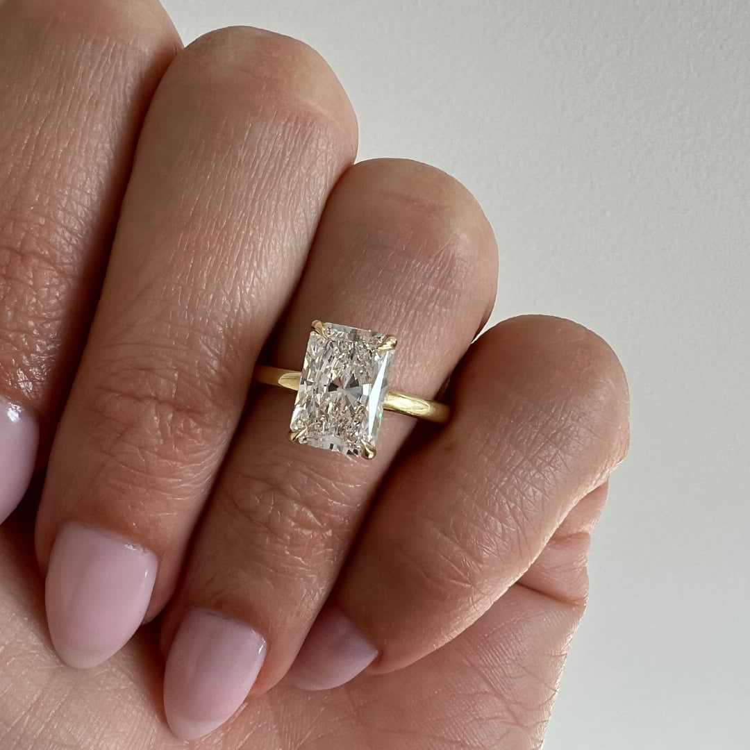 SOLD Radiant Cut 2.37ct Diamond Low Profile Ring