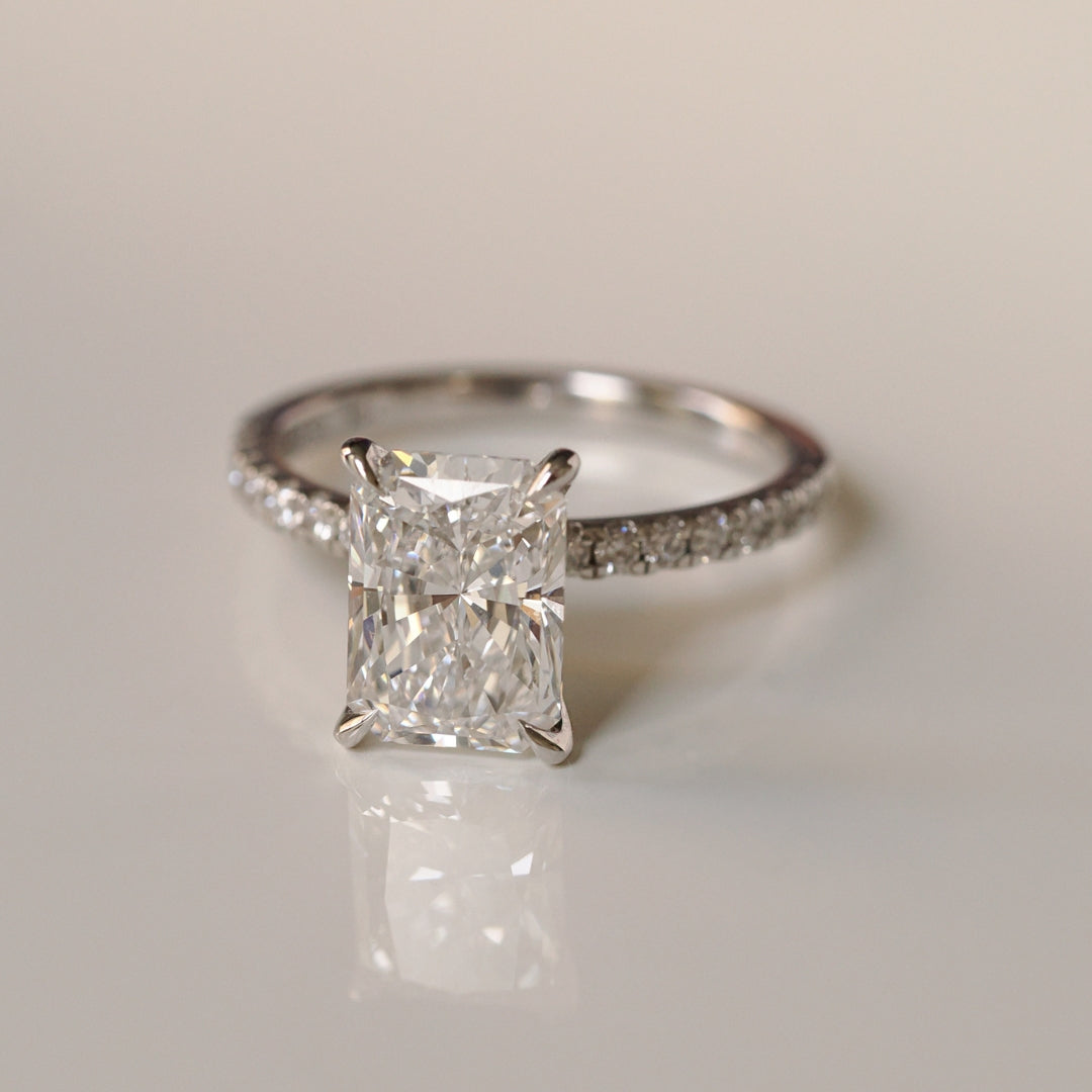 SOLD Radiant Cut 2.51ct Diamond Pave Ring