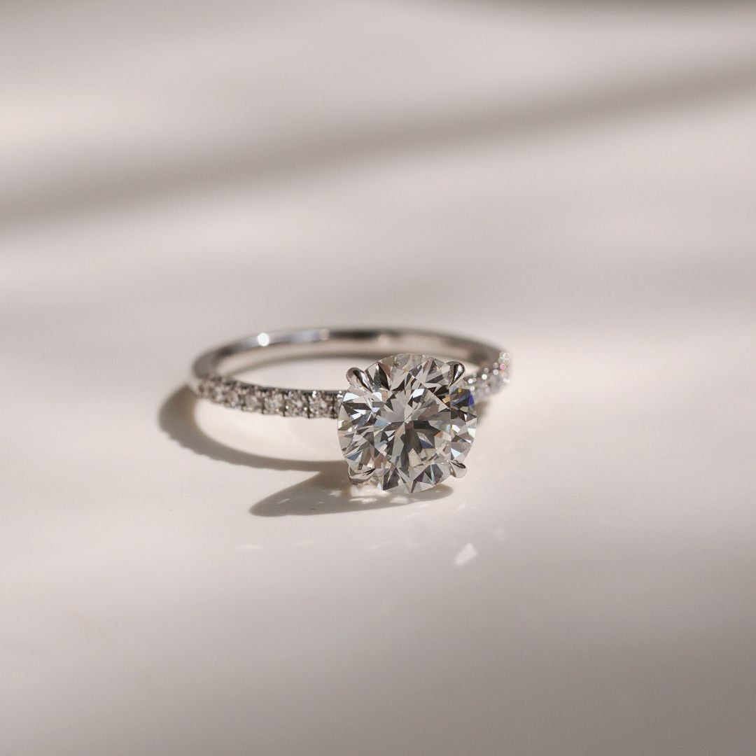 Round 3.01ct Pave Diamond Ring
