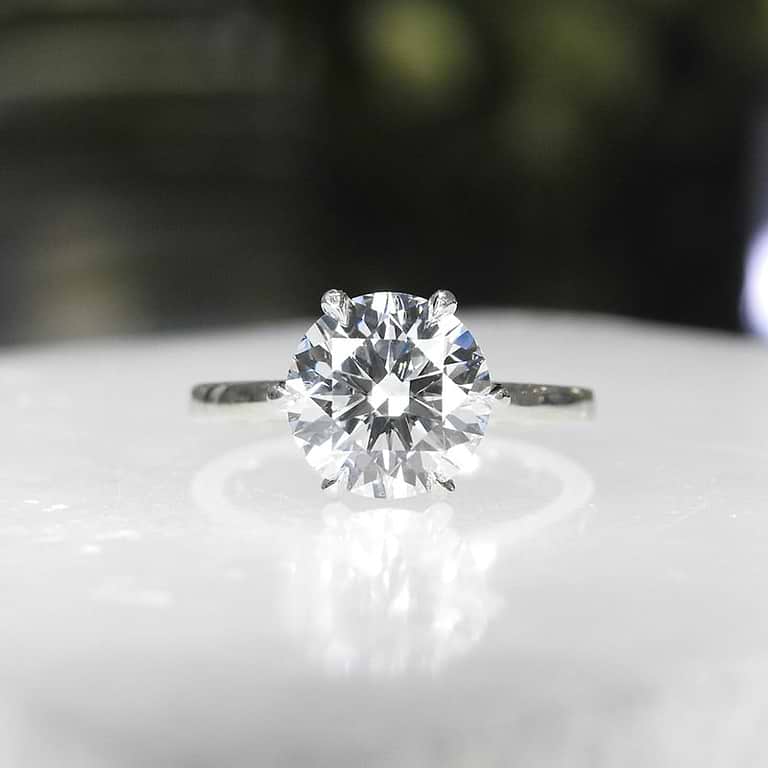 SOLD Round 3.20ct E VS2 IGI Lab Diamond Platinum Solitaire