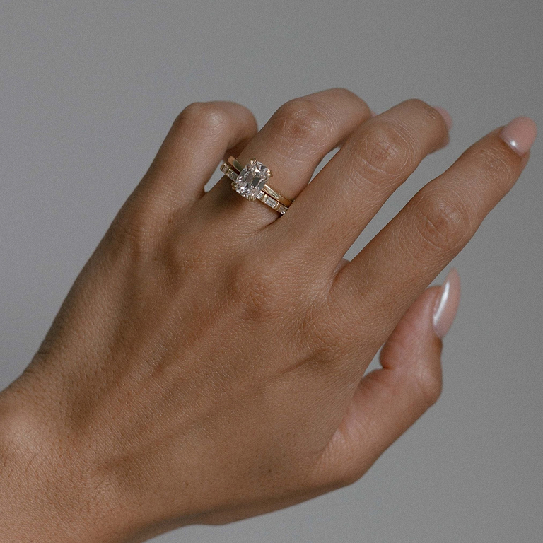 SOLD Old Mine Cut 2.41ct Lab Diamond Hidden Halo Ring