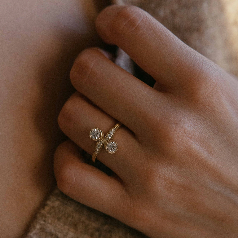 Vintage Toi Et Moi Lab Diamond Ring