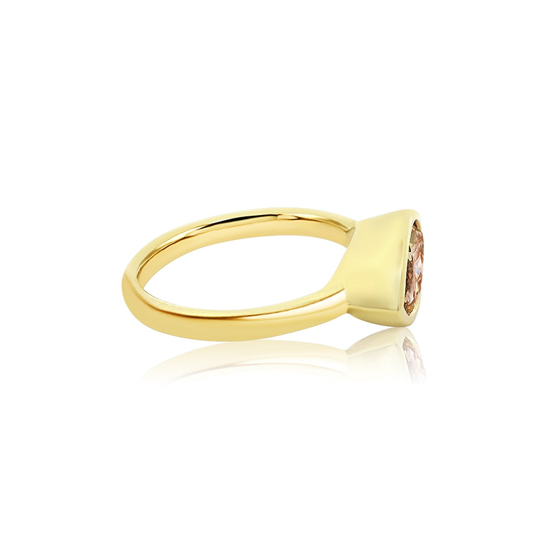 Marquise Cut 1.10ct Fancy Pink Diamond Bezel Ring