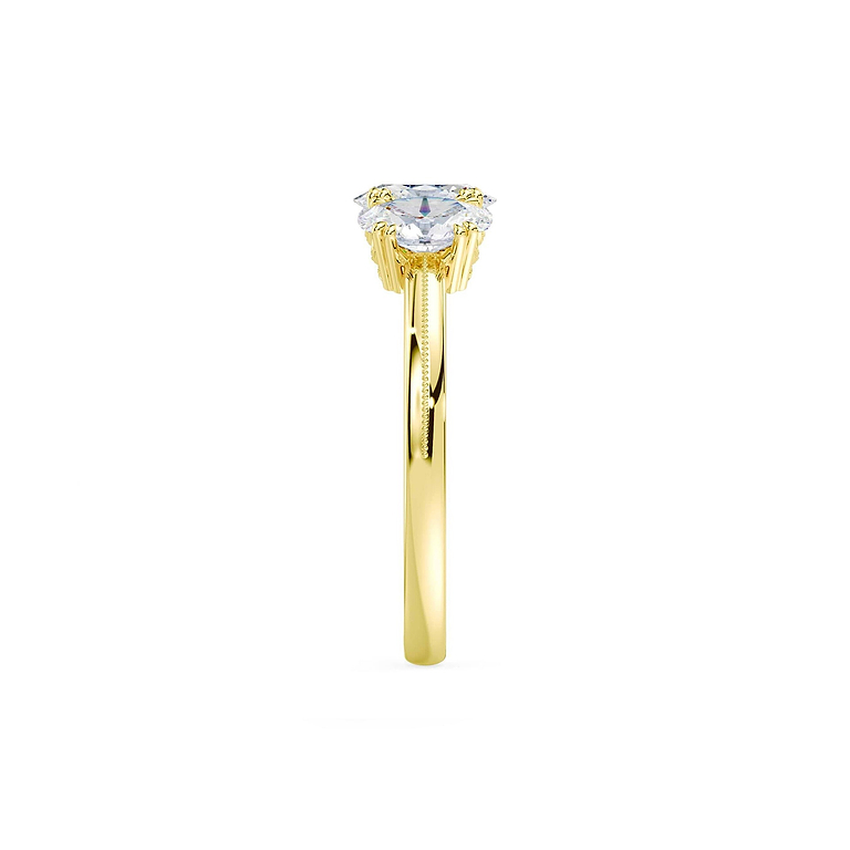 Antique Oval Step Cut 1.75ctw 3 Stone Lab Diamond Ring