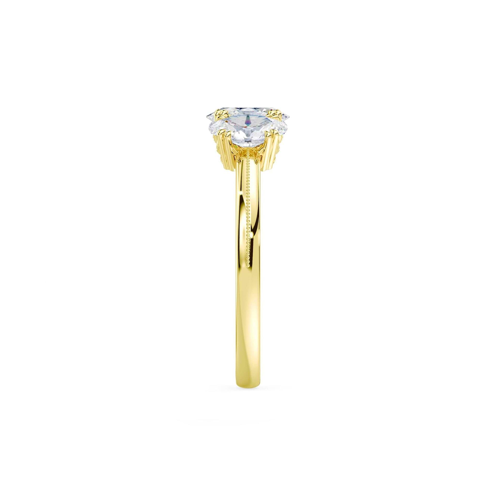 Antique Oval Step Cut 1.75ctw 3 Stone Lab Diamond Ring
