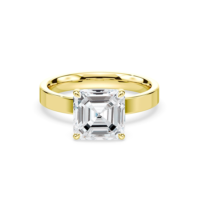 Asscher Cut 3.01ct Wide Solitaire Ring
