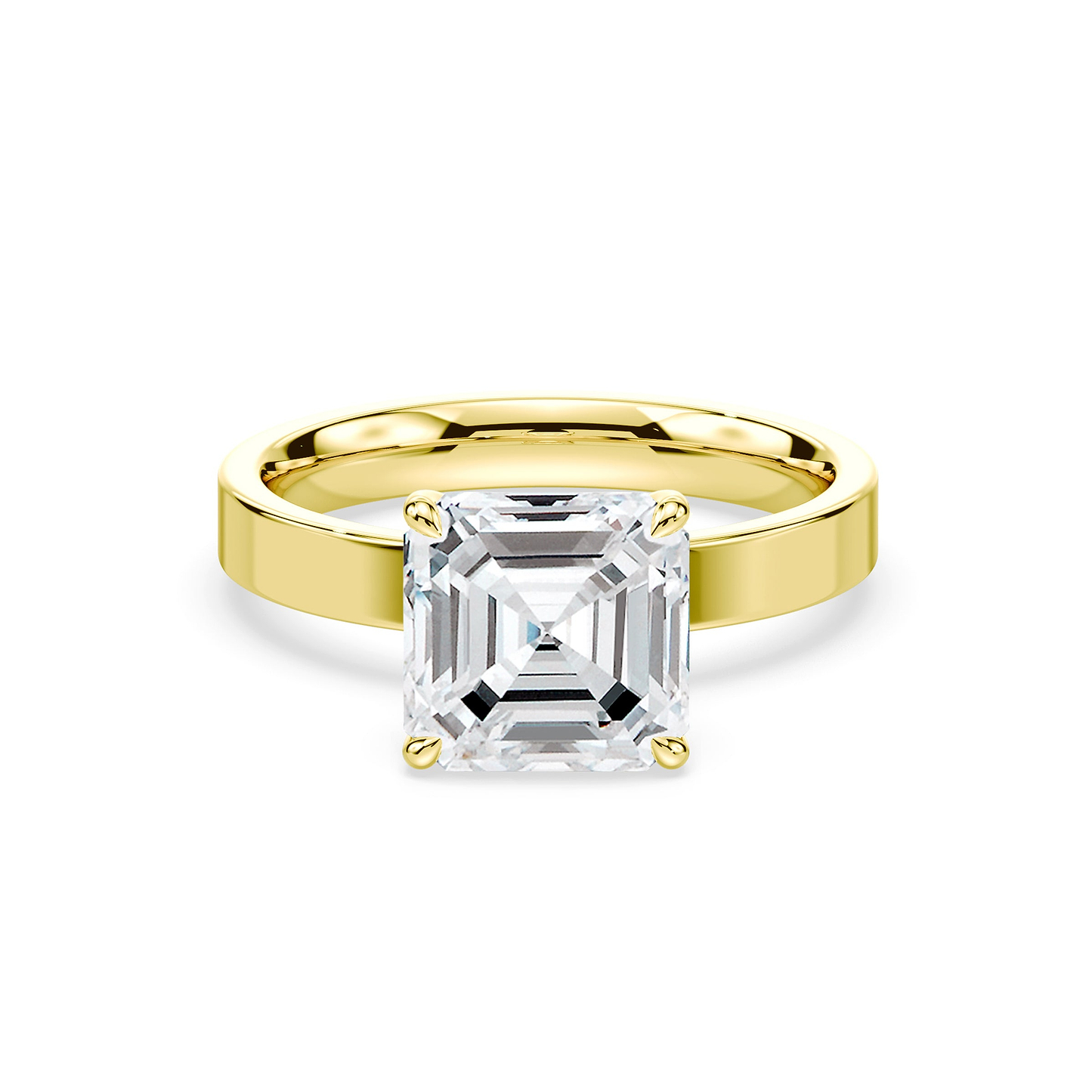Asscher Cut 3.01ct Wide Solitaire Ring