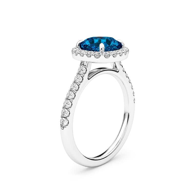 Blue Cushion 2.03ct Platinum Halo