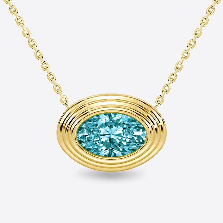 2.34ct Blue Oval Ripple Pendant