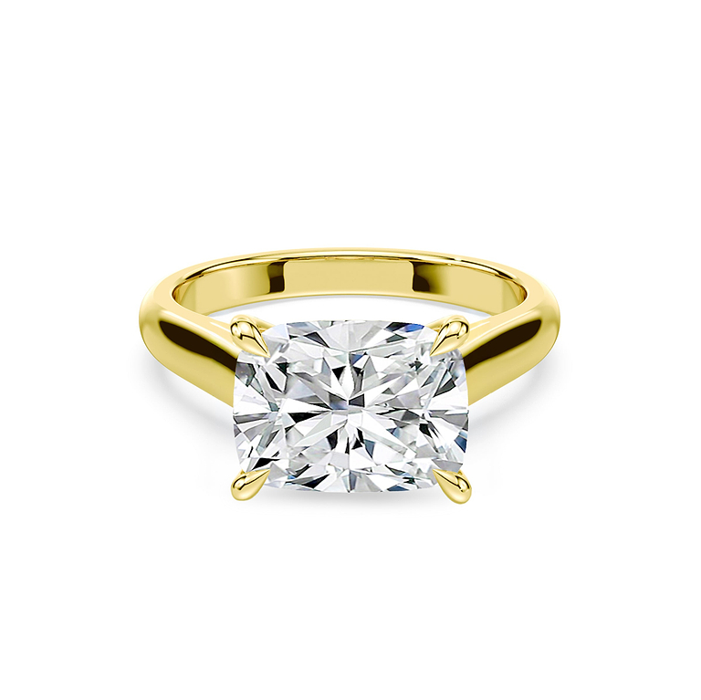 Cushion Cut 3.21ct East West Cathedral Ring