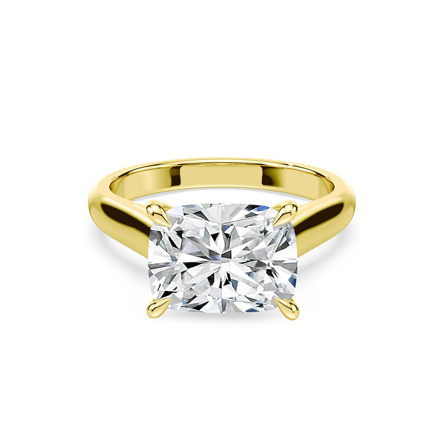 Cushion Cut 3.21ct East West Cathedral Ring