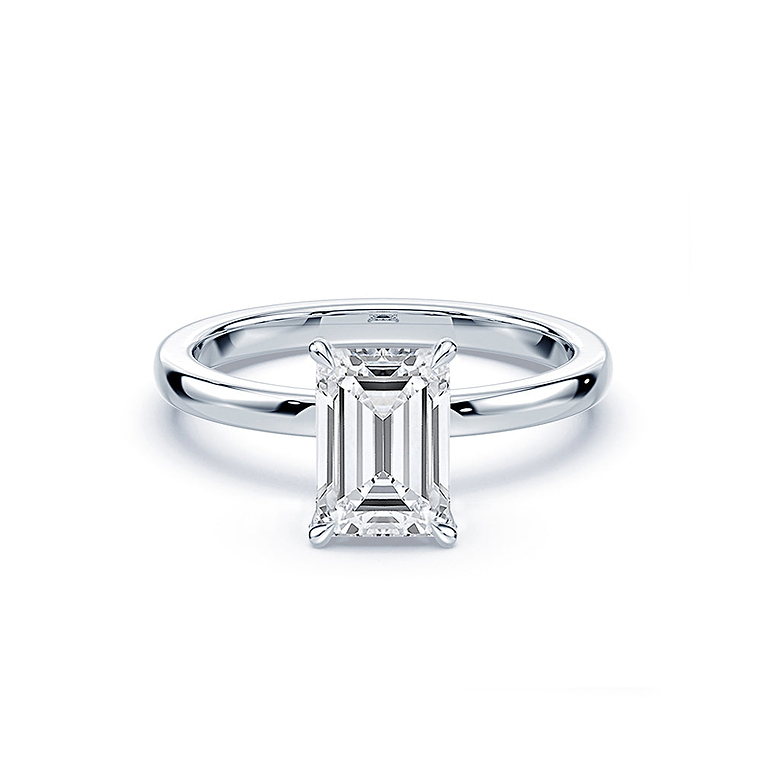 Emerald Cut 2ct Hidden Halo Ring