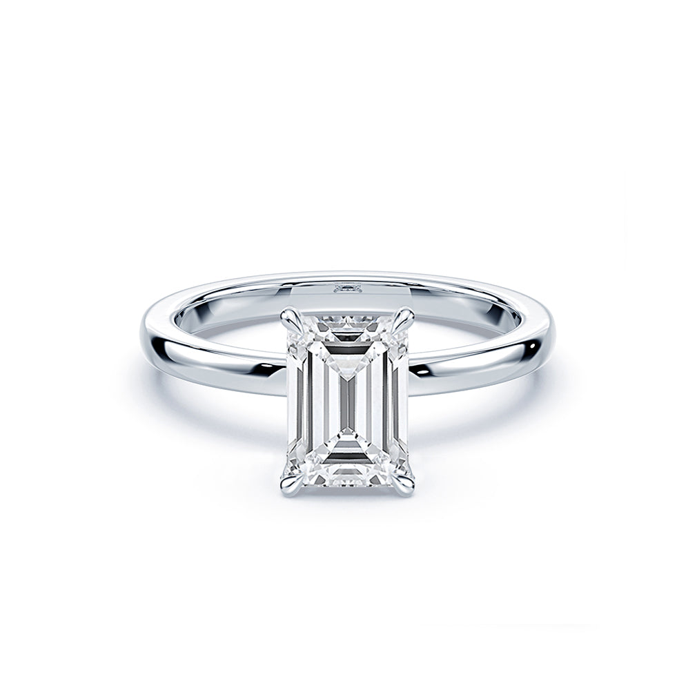 Emerald Cut 2ct Hidden Halo Ring