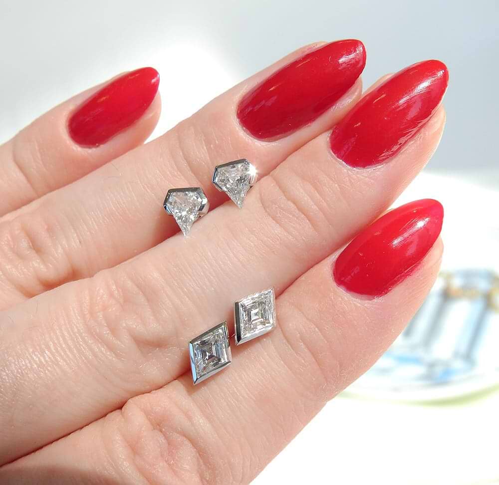 Geometric Lozenge Lab Diamond Studs