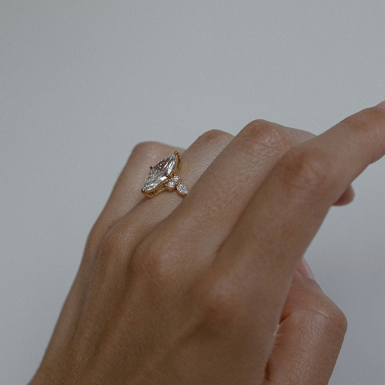 Marquise Cut 2.99ct Cluster Diamond Ring