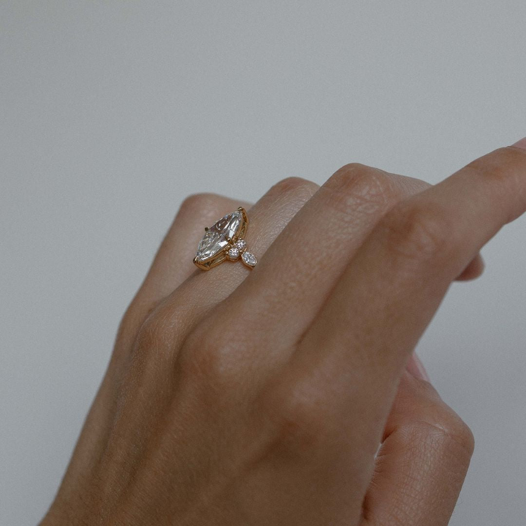 Marquise Cut 2.99ct Cluster Diamond Ring