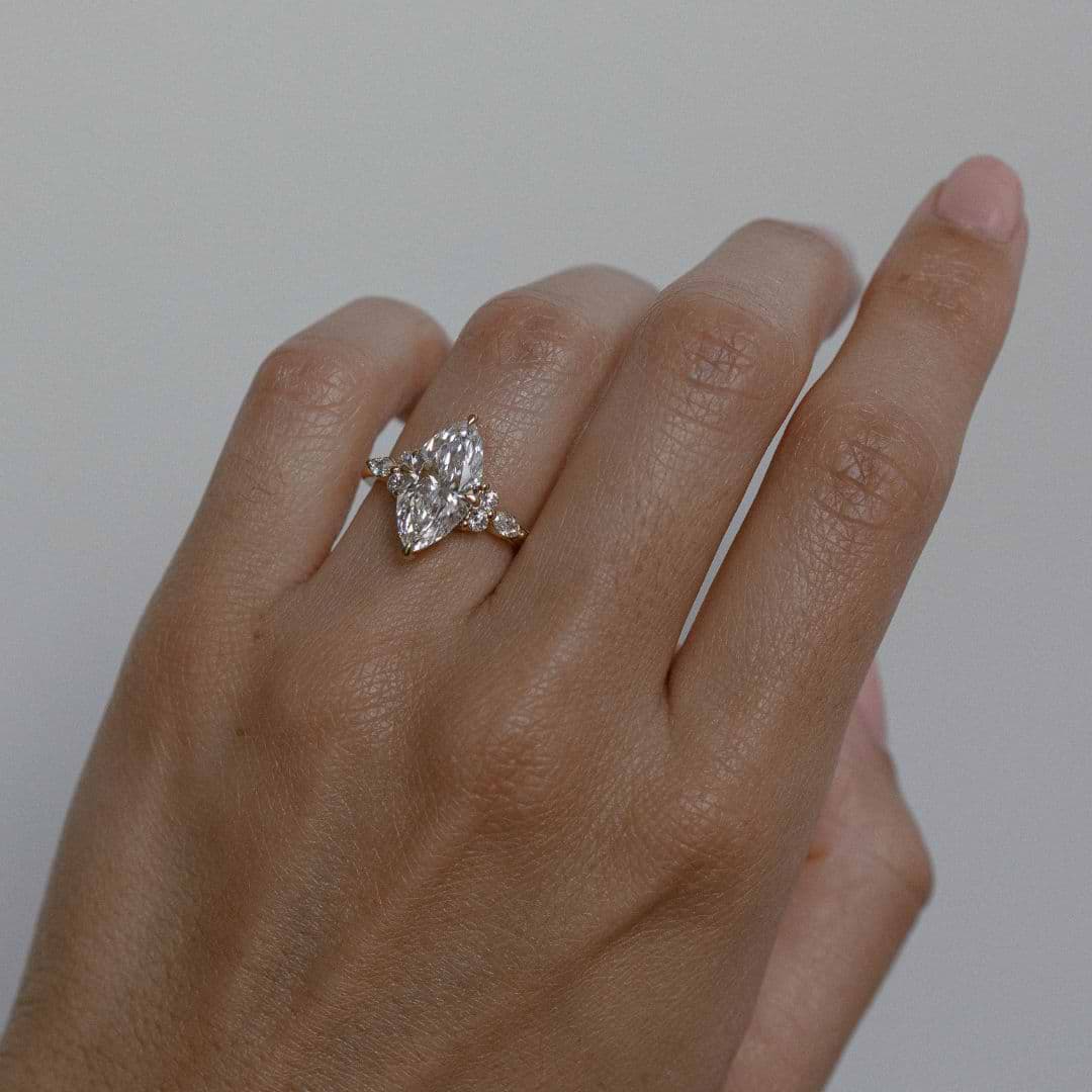 Marquise Cut 2.99ct Cluster Diamond Ring