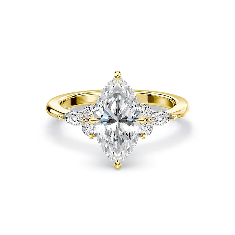 Marquise Cut 2.99ct Cluster Diamond Ring