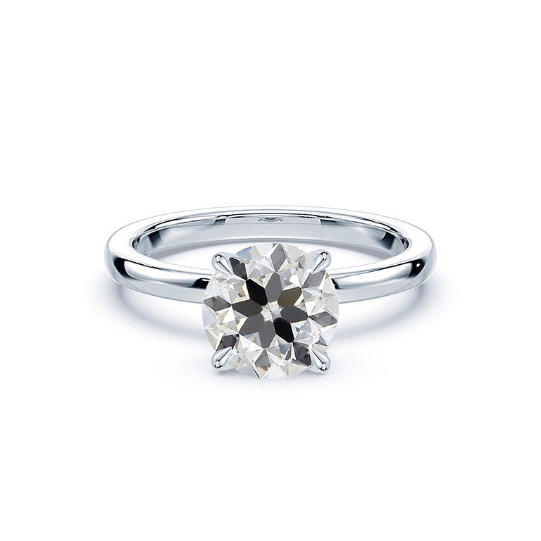 Old European Cut 1.95ct Tulip Prong Ring