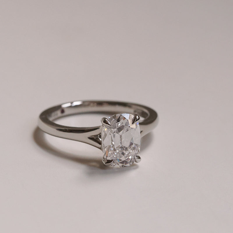 Old Mine 2.02ct Split Shank Solitaire Ring