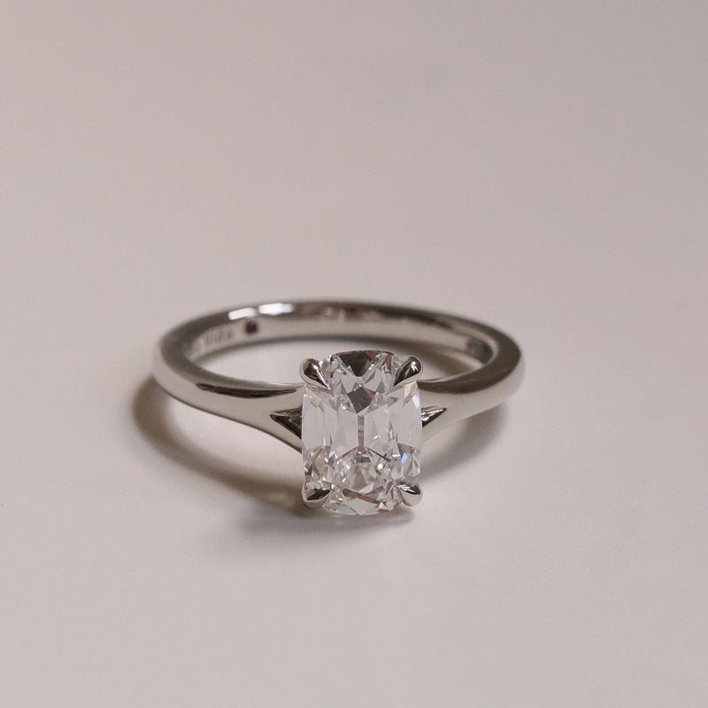 Old Mine 2.02ct Split Shank Solitaire Ring