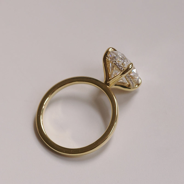 Oval Cut 5.11ct Hidden Halo Ring