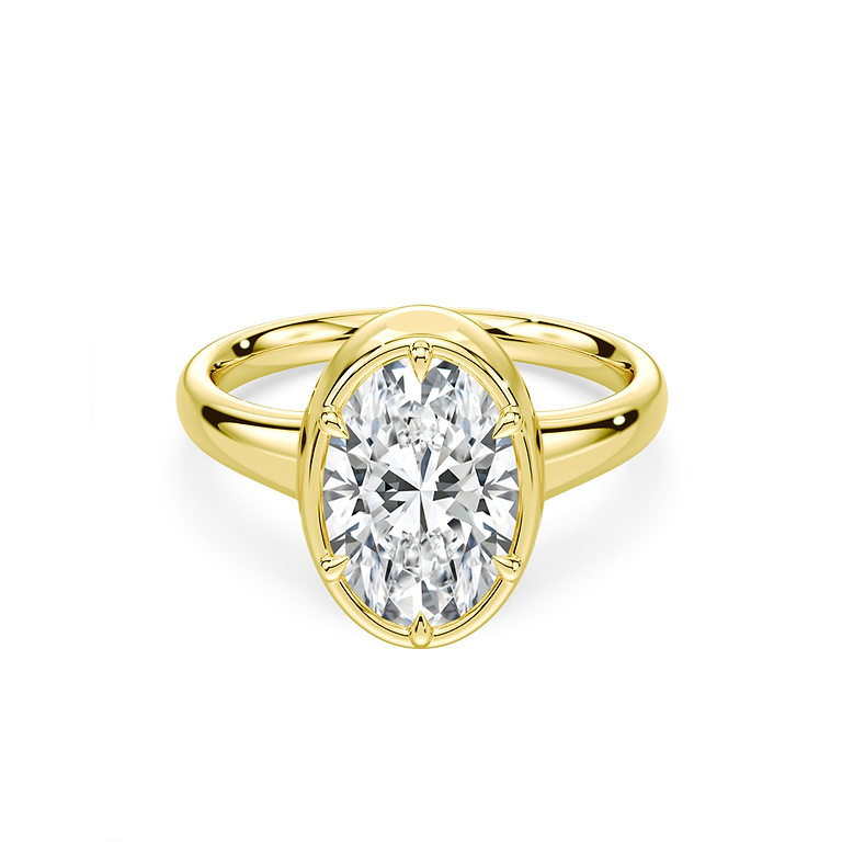 Oval Cut 3.23ct Button Back Ring