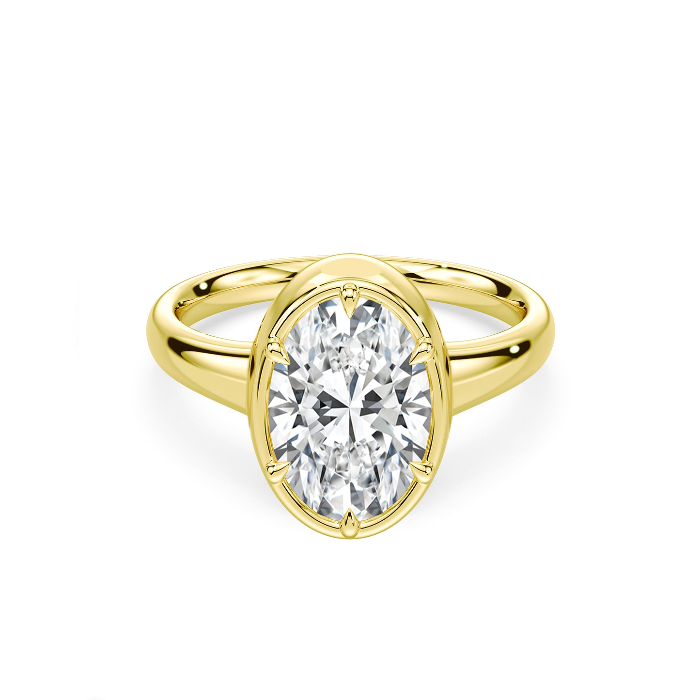 Oval Cut 3.23ct Button Back Ring