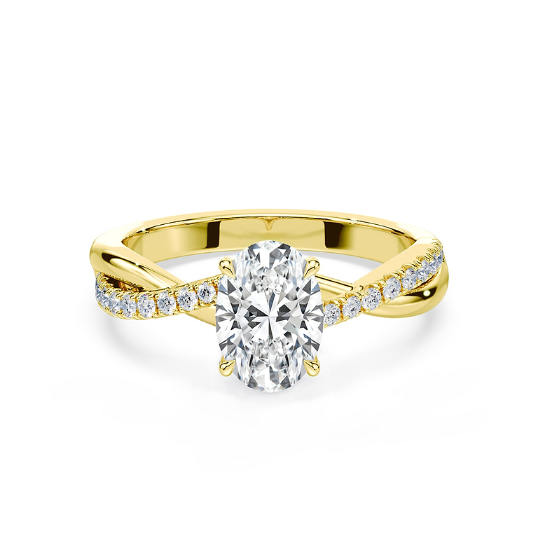 SOLD Oval Cut 1.16ct Twisted Diamond Ring