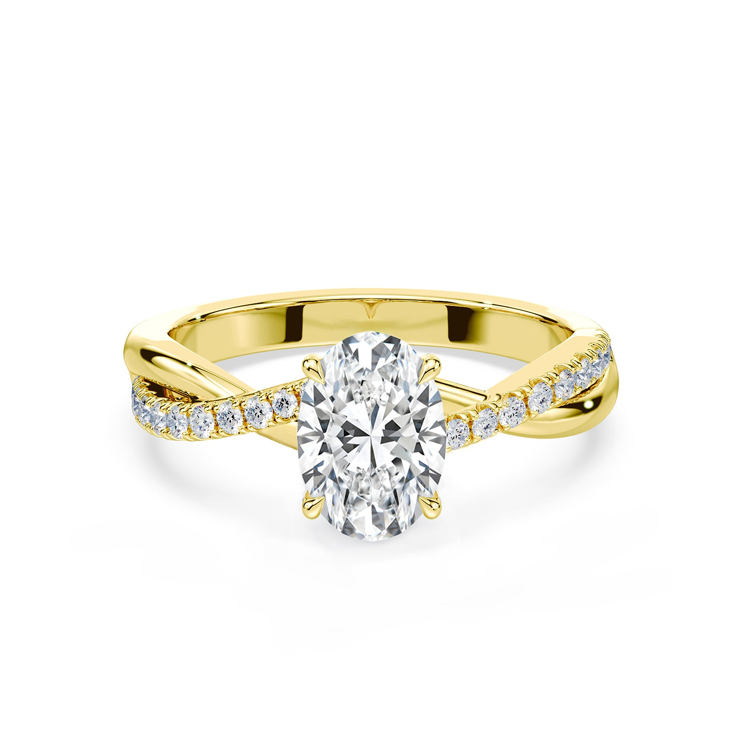 SOLD Oval Cut 1.16ct Twisted Diamond Ring