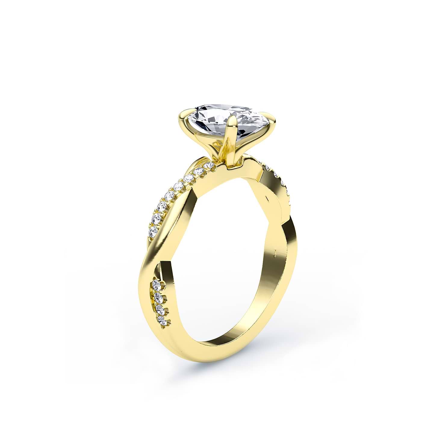 SOLD Oval Cut 1.16ct Twisted Diamond Ring
