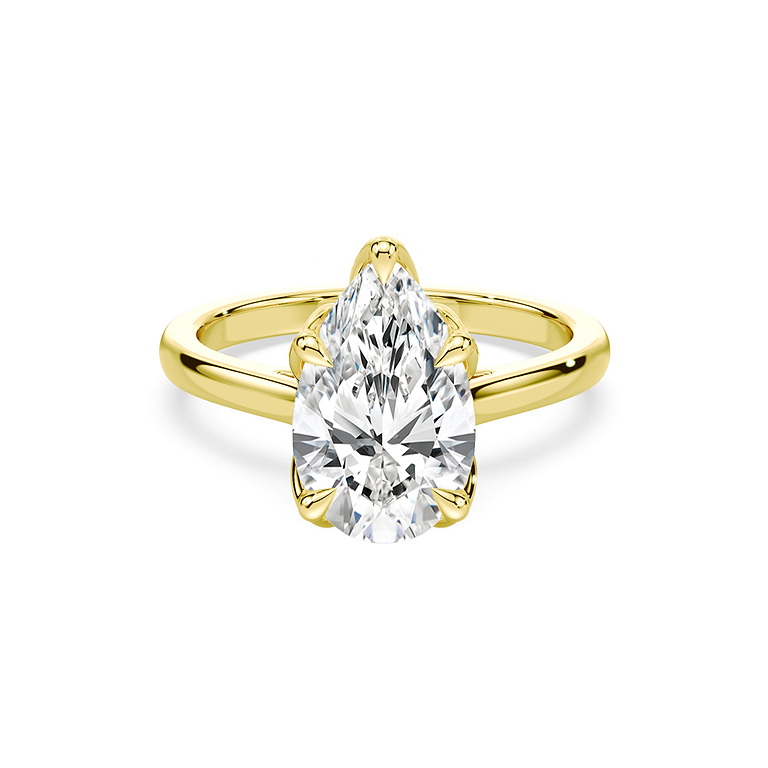 SOLD Pear Cut 3.32ct Tulip Cathedral Ring