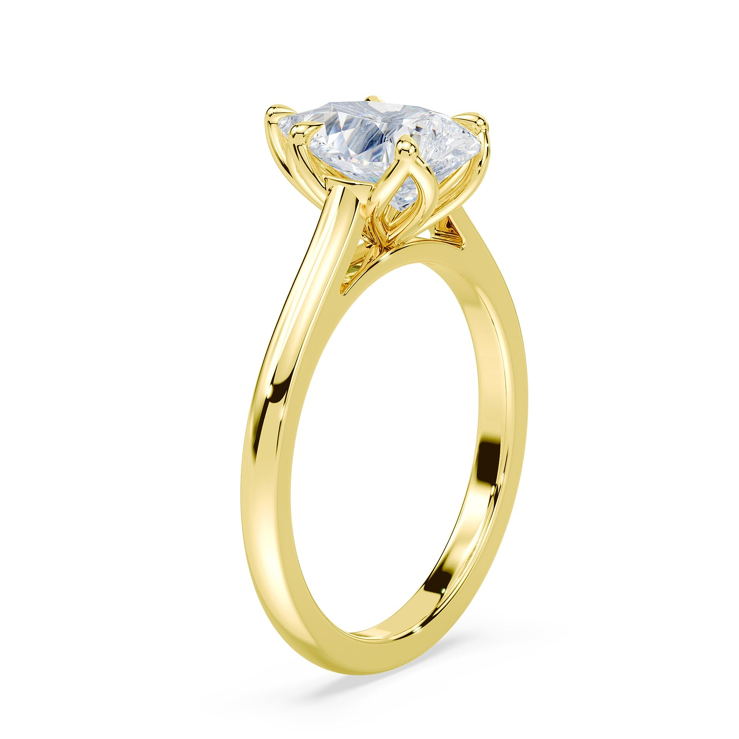 SOLD Pear Cut 3.32ct Tulip Cathedral Ring