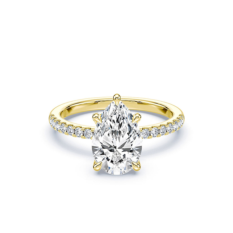 Pear Cut 2.80ct Low Profile Pave Ring