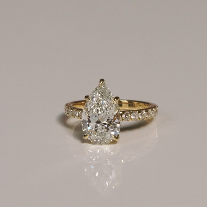 Pear Cut 2.80ct Low Profile Pave Ring