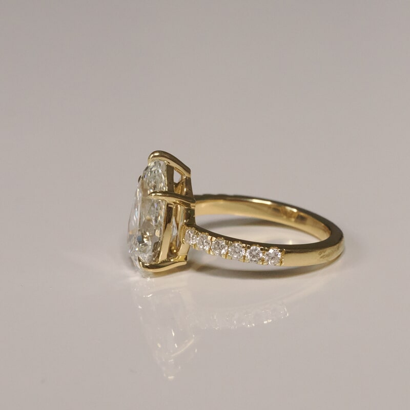 Pear Cut 2.80ct Low Profile Pave Ring