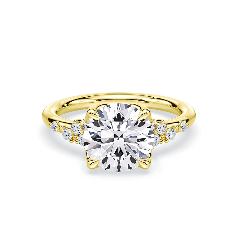 SOLD Round Cut 3.20ct Petals Cluster Ring