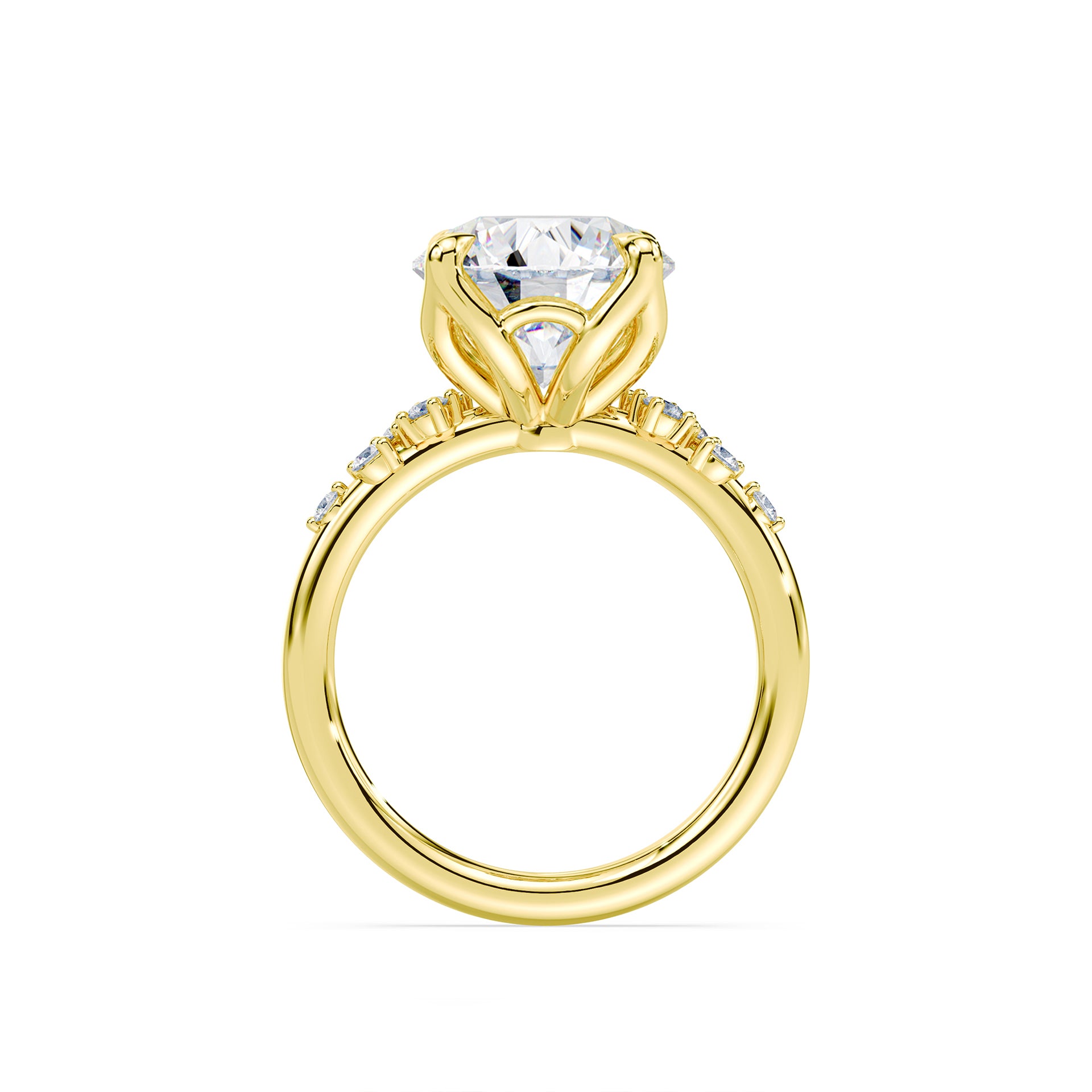SOLD Round Cut 3.20ct Petals Cluster Ring