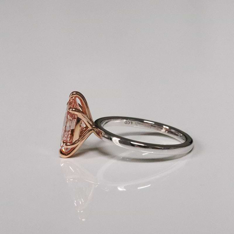 Pink Marquise Cut 1.90ct Two Tone Solitaire Ring