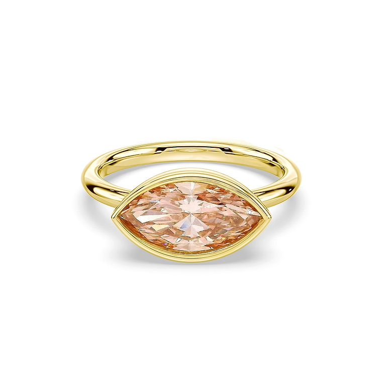 SOLD Marquise Cut 1.90ct Fancy Pink Diamond Bezel Ring