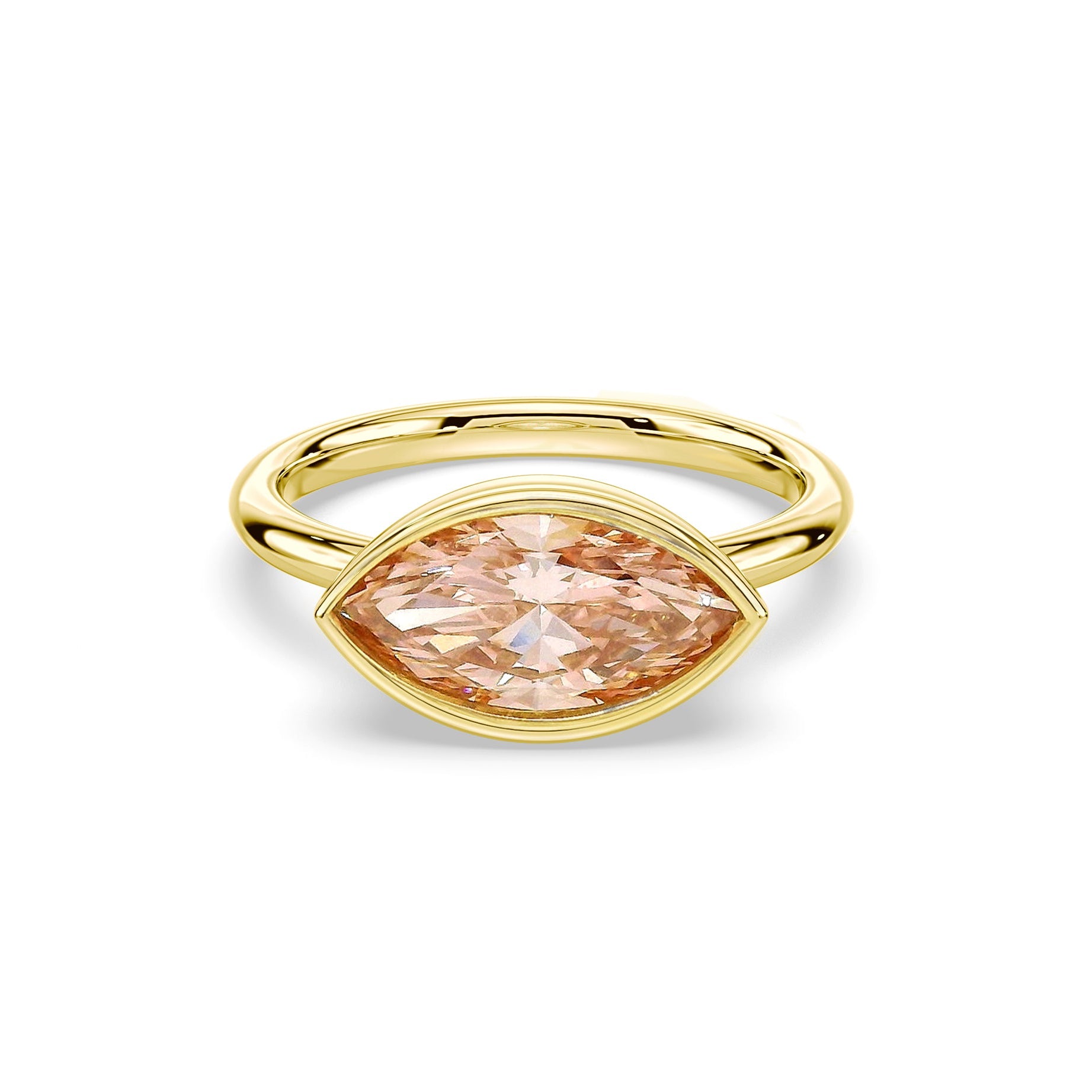 SOLD Marquise Cut 1.90ct Fancy Pink Diamond Bezel Ring