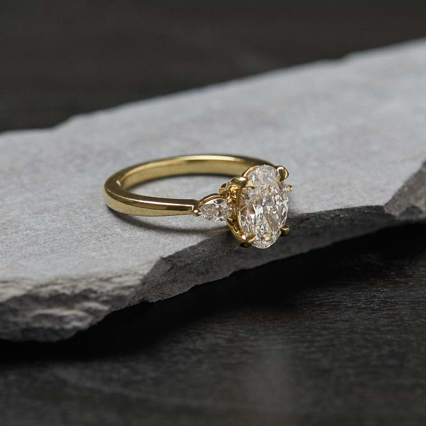 SOLD Oval 1.71ct D VS2 IGI Lab Diamond 3 Stone Ring