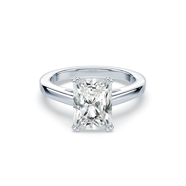 Radiant Cut 2.76ct Double Prong Cathedral Ring