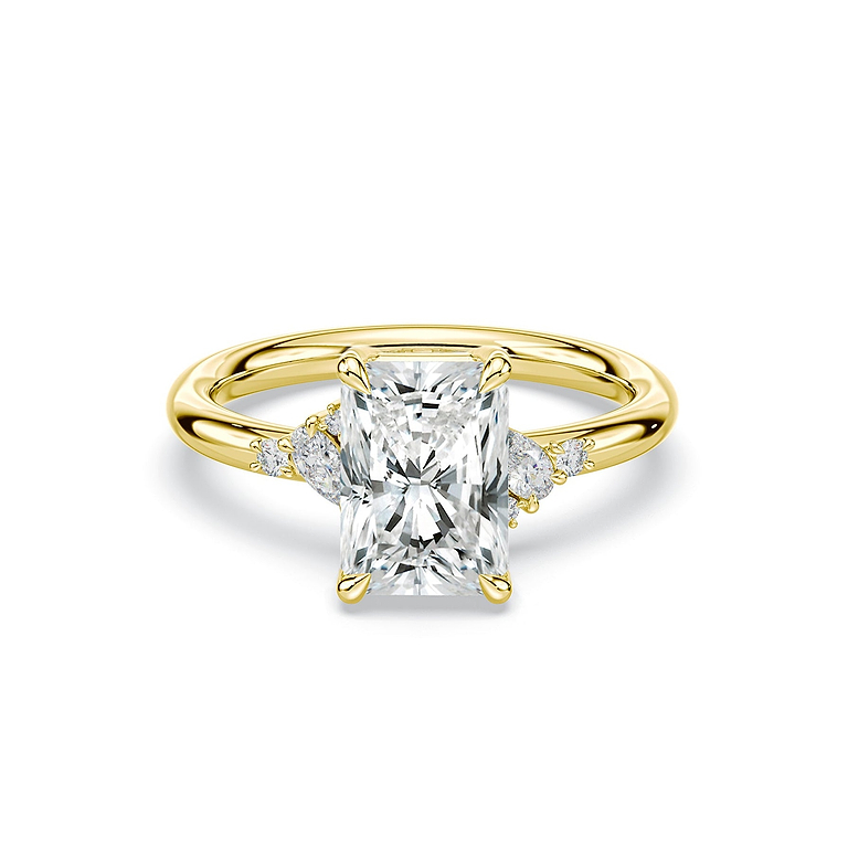 SOLD Radiant Cut 3.10ct Petite Cluster Ring