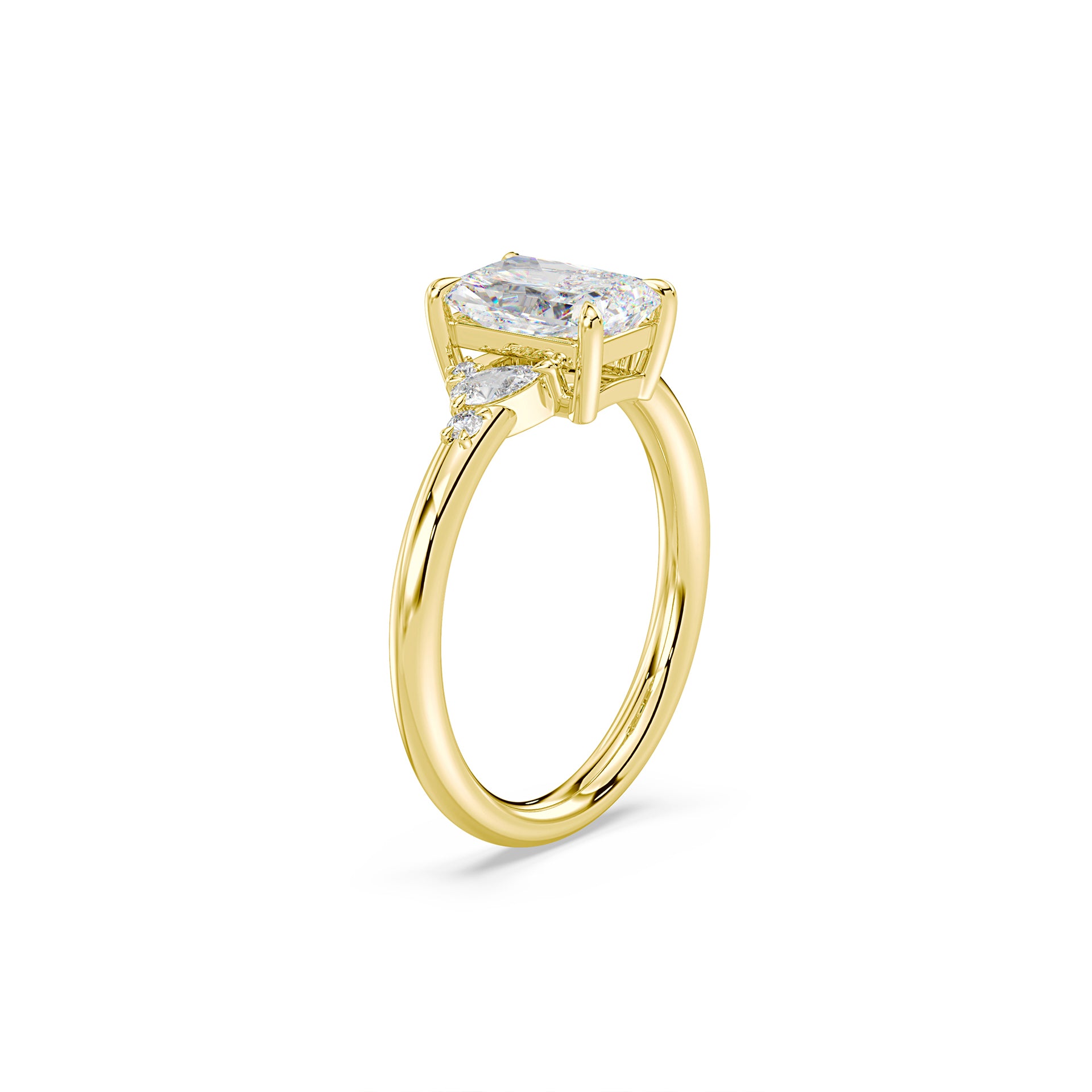 SOLD Radiant Cut 3.10ct Petite Cluster Ring