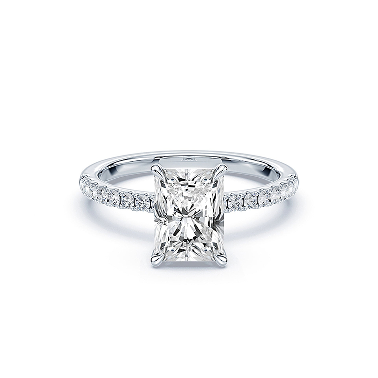 SOLD Radiant Cut 2.51ct Diamond Pave Ring