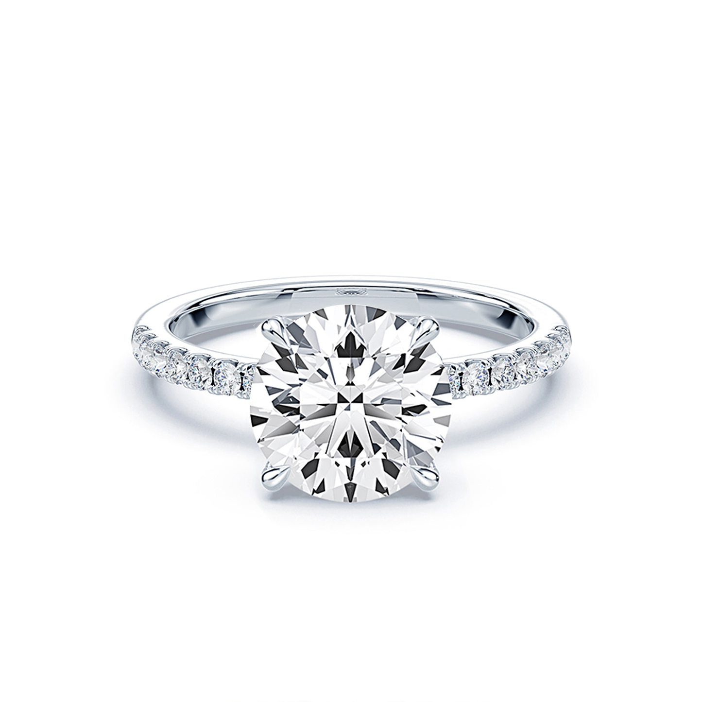 Round 3.08ct Pave Diamond Ring