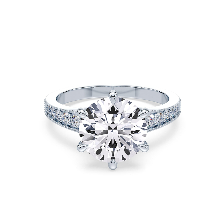 SOLD Round 3.46ct 6 Prong Vintage Ring