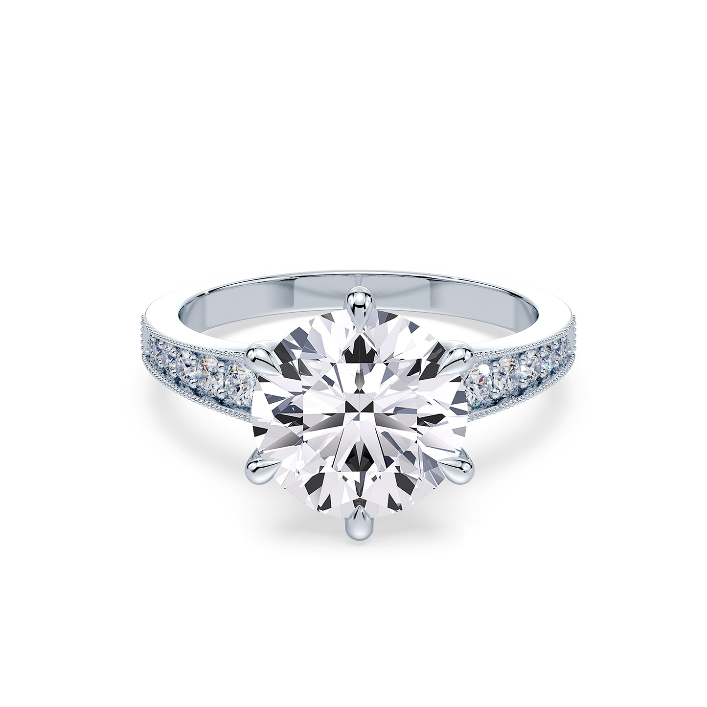 SOLD Round 3.46ct 6 Prong Vintage Ring